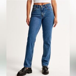 Abercrombie & Fitch Dark Wash Straight Mid Rise Jeans